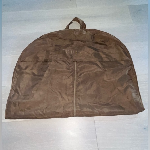 Gucci Medium Brown gold nylon fold over Zippered Dust Cover Garment Bag - Picture 5 of 5